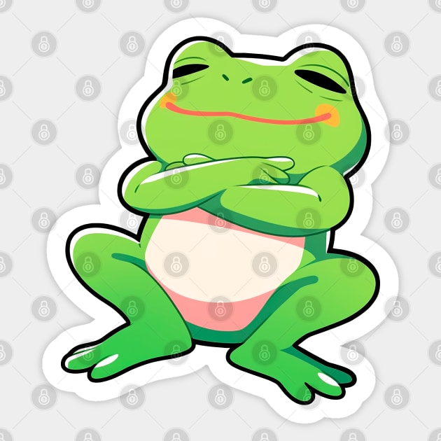 Cute happy frog Sticker by Chromatic Currents